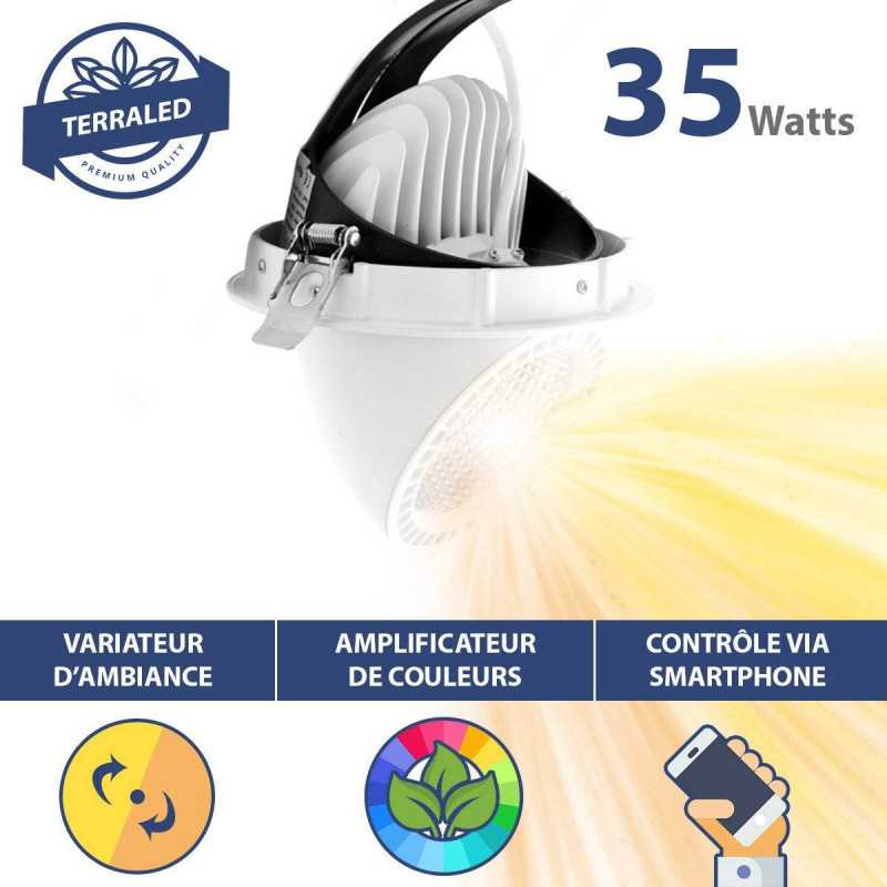 Gestuurde inbouwspot 35W - Spectrum/intensiteit variatie - 60° - Uitsparing 155mm