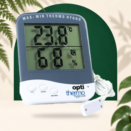 Thermomètre Hydro Digital Premium - Sonde Extérieure Température et Humidité Optithermo