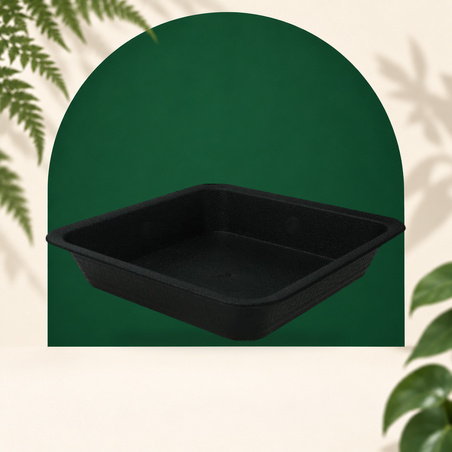 Soucoupe carré noire - 14,1 x 14,1cm - 3L