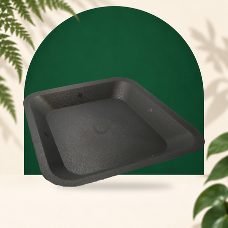 Soucoupe 23x 23cm - Carrée Noir