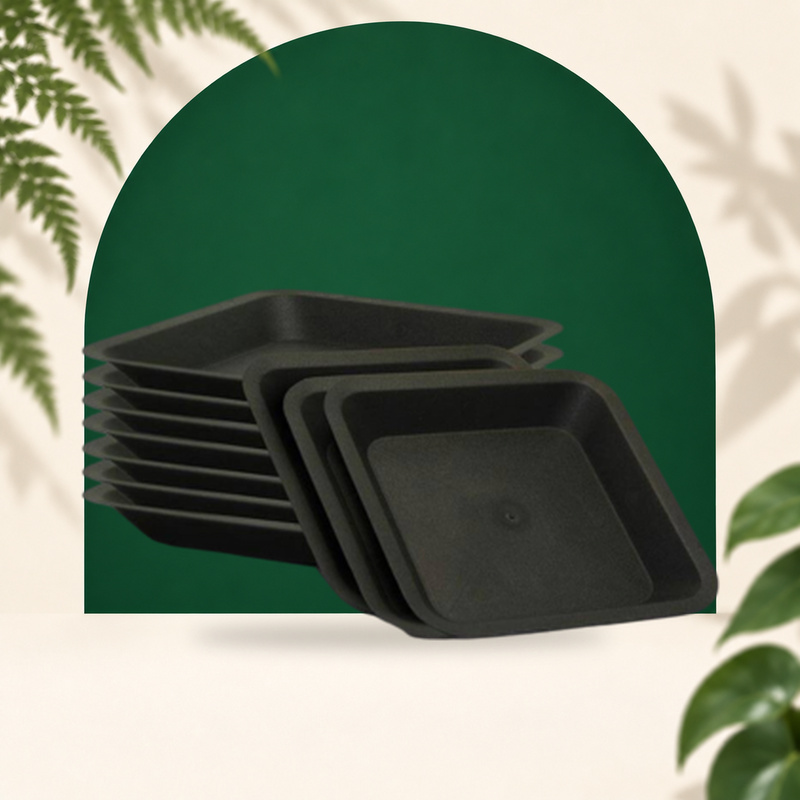 Black square saucer - 36.5 x 36.5cm - 20L