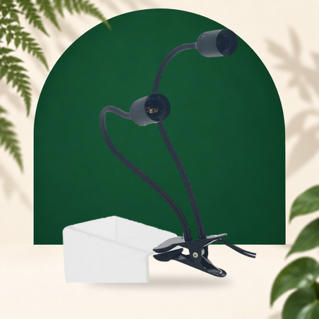 Dubbele CLIP-steun - Flexibel voor E27 LED-tuinbouwlamp - 1