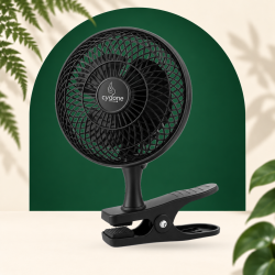 Cyclone Klemmventilator 15 cm: Original-Produktfotografie mit Schutzgitter und Klemme