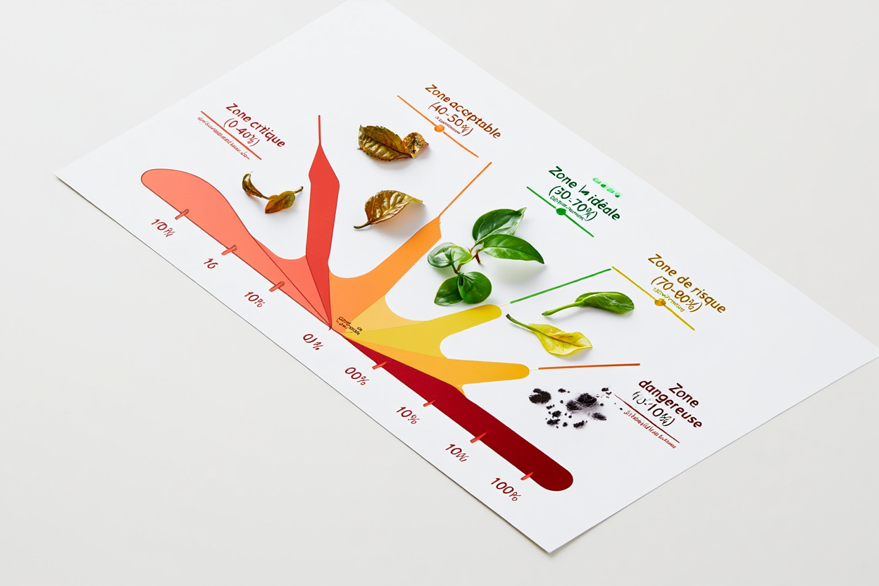 Échelle de taux d'humidité pour plantes tropicales